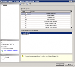 Salesforce ODBC Linked Server Configuration