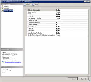 Salesforce ODBC Linked Server Configuration