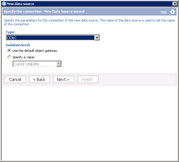 ODBC type data source in Framework Manager