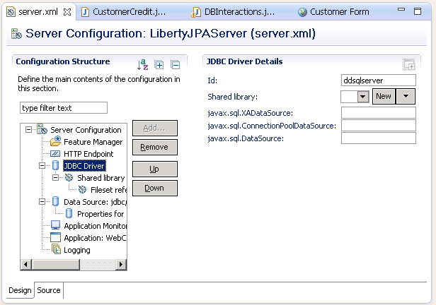 Set DataDirect SQL Server JDBC Driver in WLP