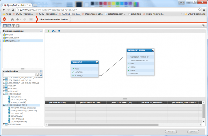 Example child table settings with foreign key relationships