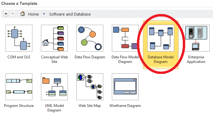 Next, select 'Database Model Diagram'