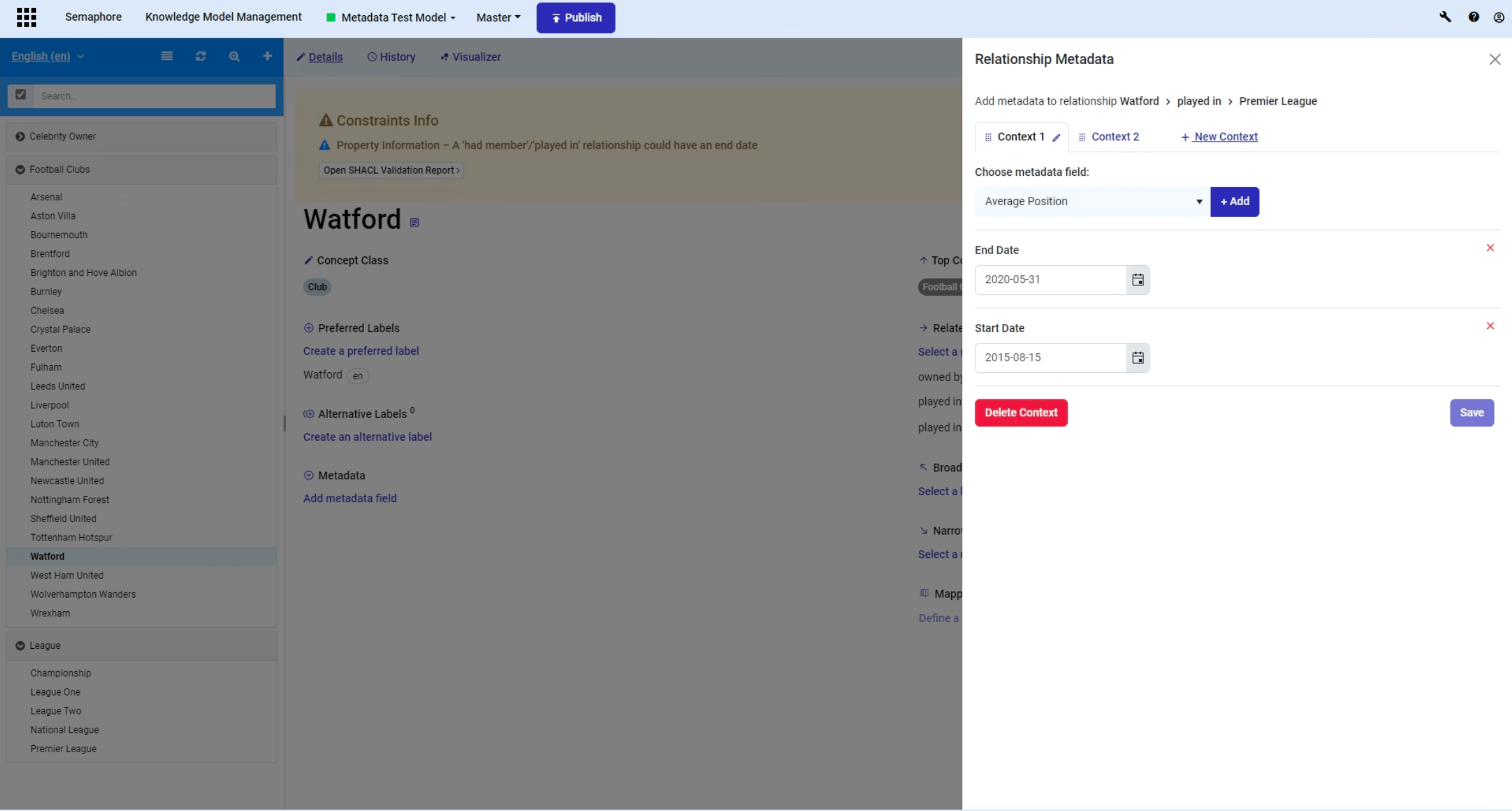 Metadata on relationships What's new Semaphore 5.8